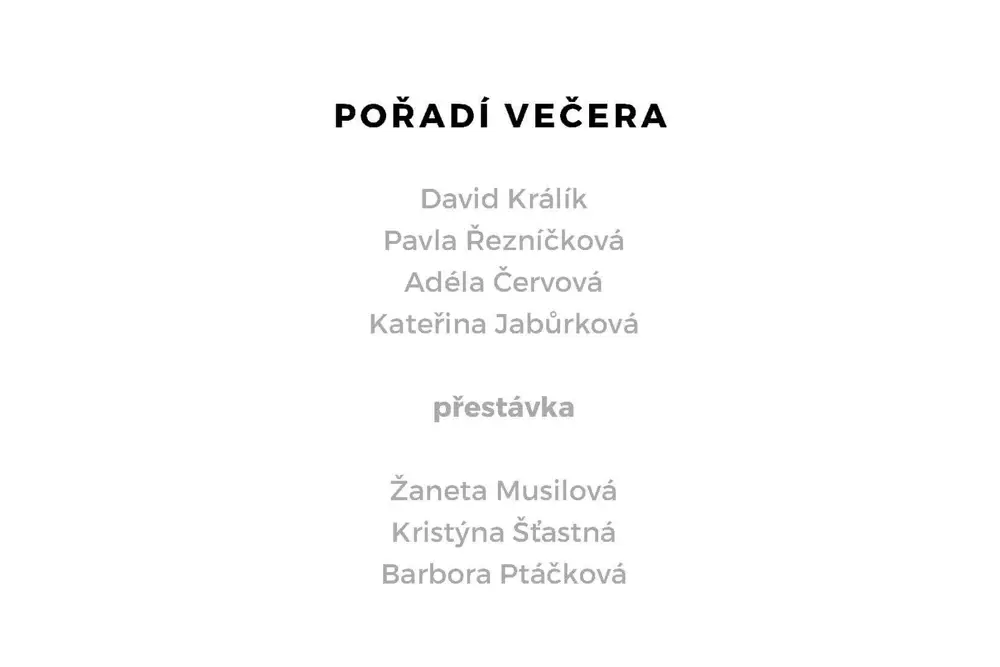Pořadí večera