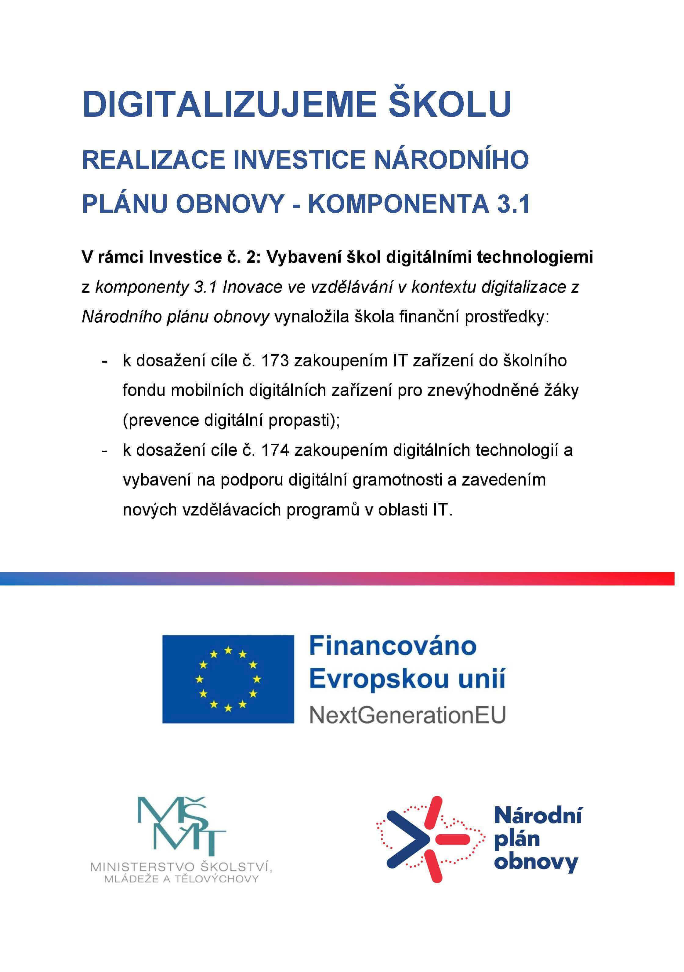 popis cílů projektu Národní plán obnovy
