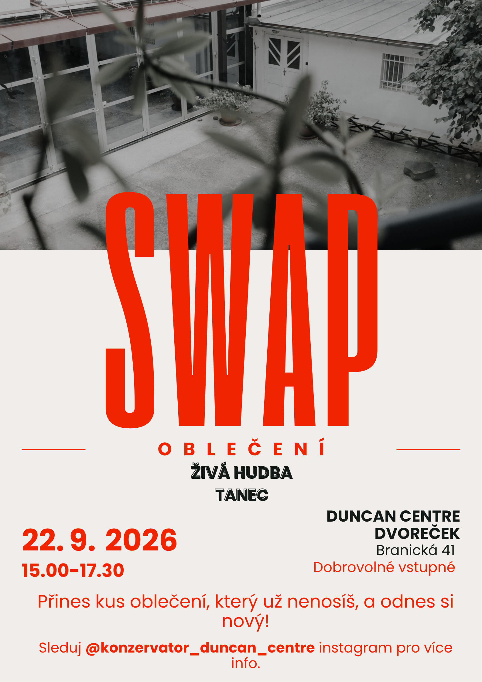 plakát z pozváním na swap