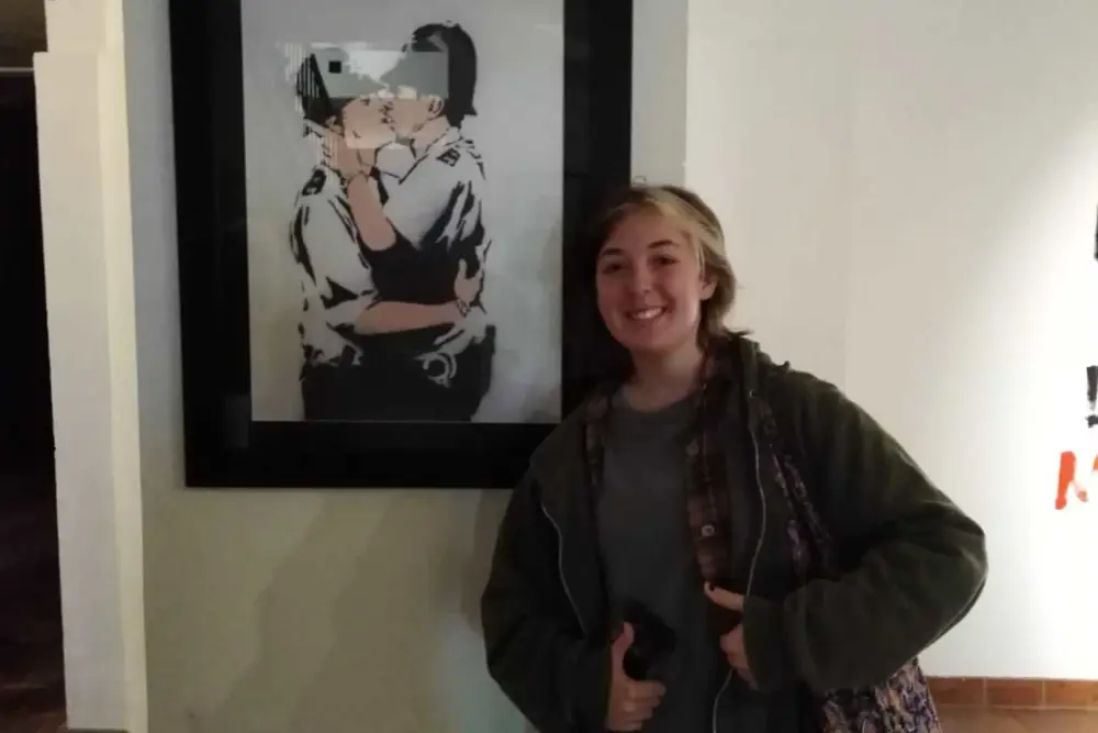 studenti na výstavě