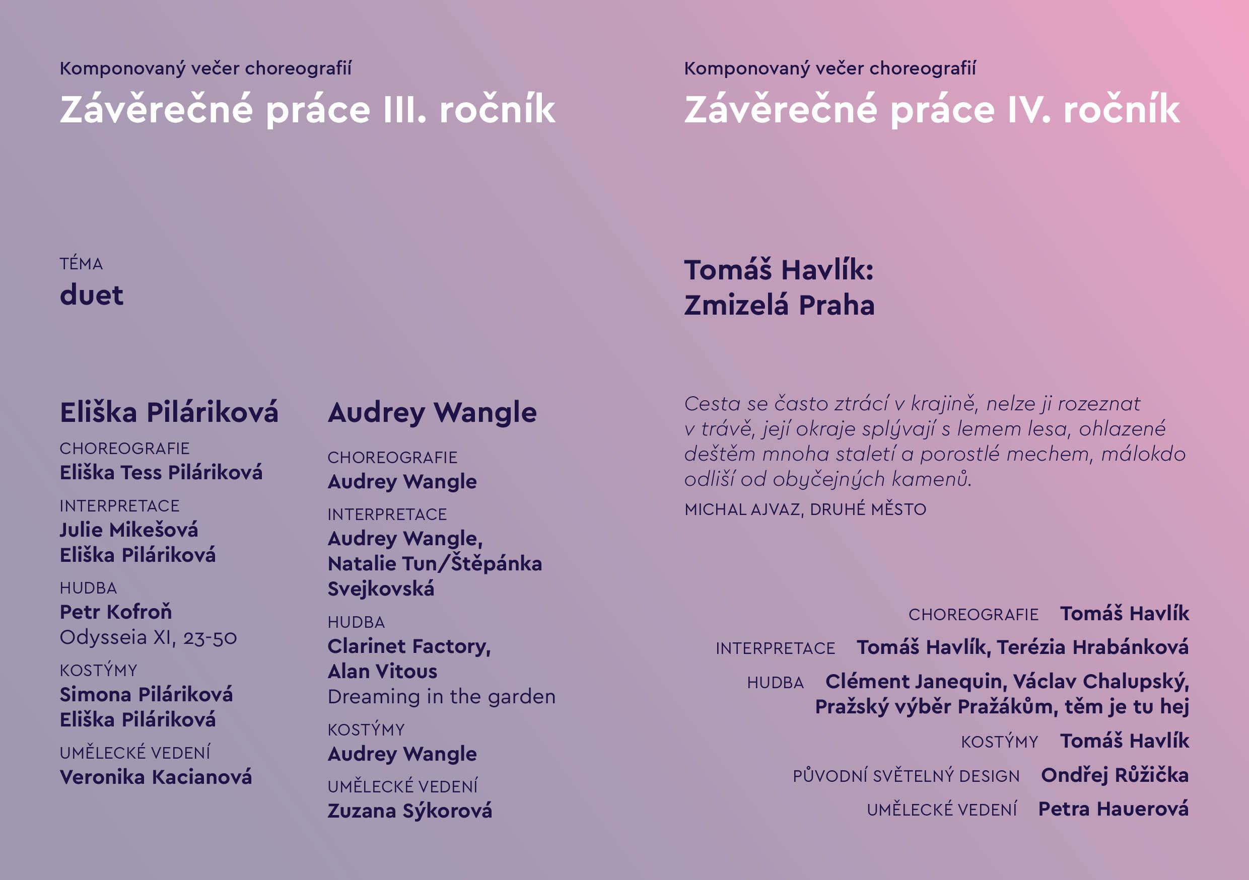 program komponovaného večera
