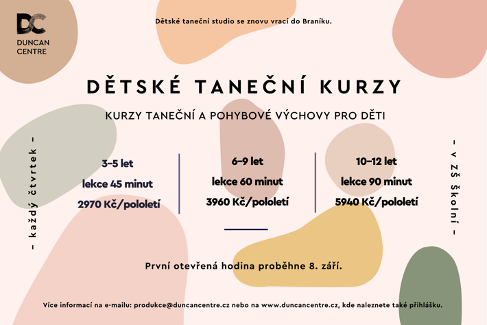 Od září otevíráme Dětské taneční studio – laboratoř