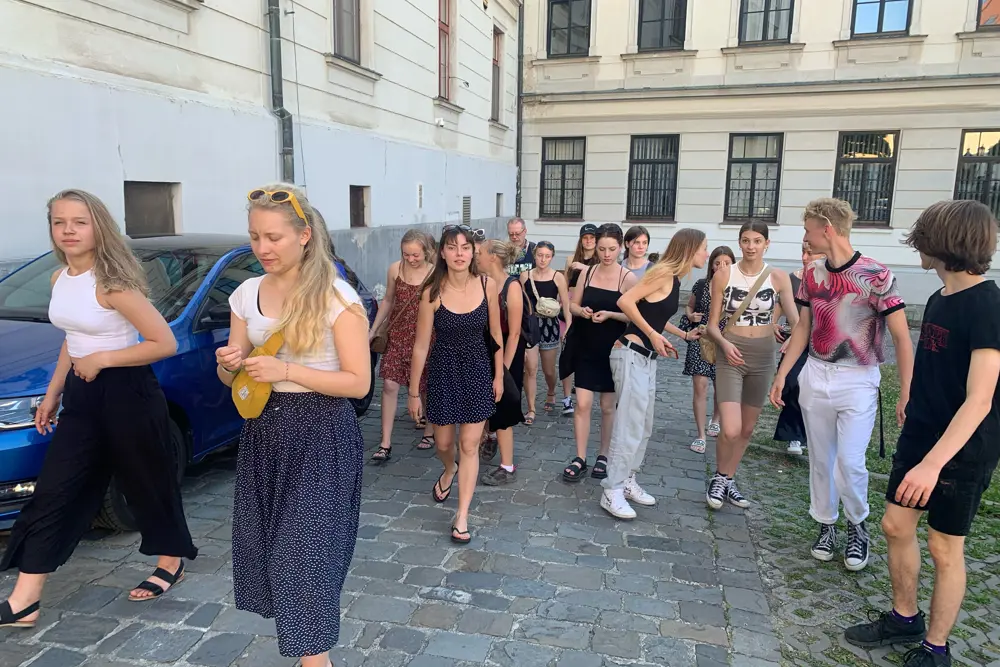 Studenti v ulicích Kroměříže