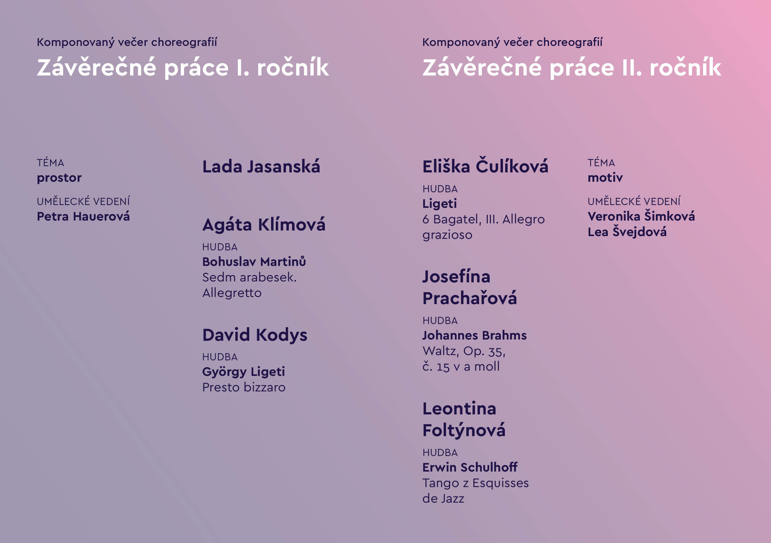 program komponovaného večera
